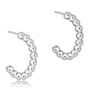ENewton Beaded Classic 1" Post Hoop - 3mm Sterling Silver