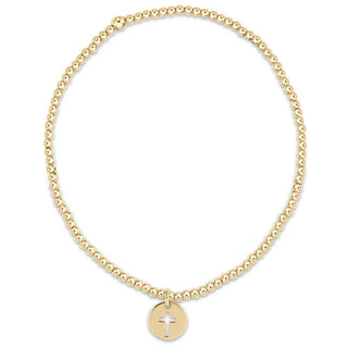 ENewton Classic Gold Bead Bracelet - Blessed Small Gold Disc