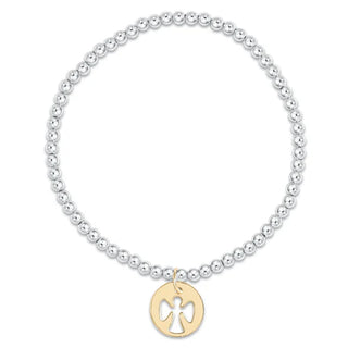 ENewton Classic Sterling Mixed Metal 3mm Bead Bracelet Guardian Angel