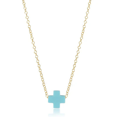 ENewton Signature Cross Color Necklace 16" Gold