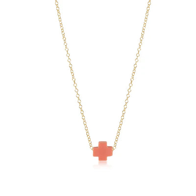 ENewton Signature Cross Color Necklace 16" Gold