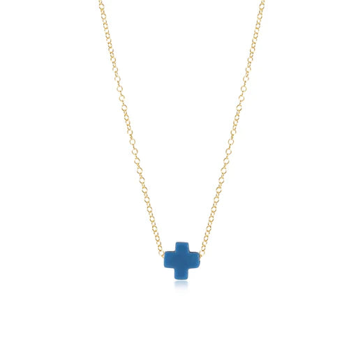 ENewton Signature Cross Color Necklace 16" Gold