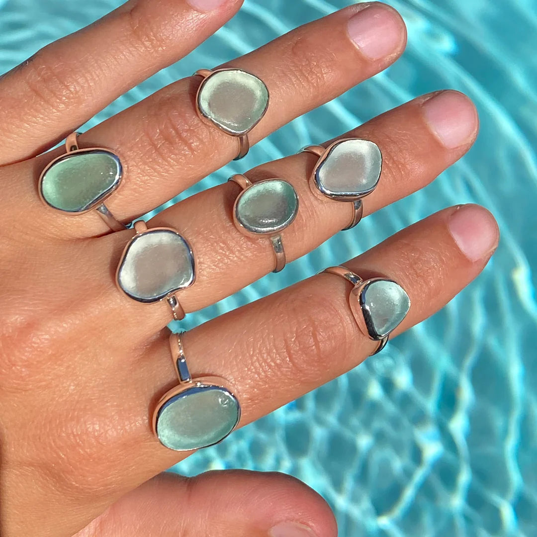 Sea Glass Rings (Handmade)