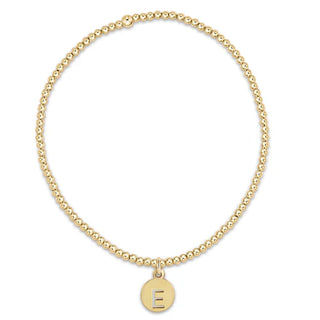 Enewton gold 2mm bead bracelet - respect Initial small gold disc
