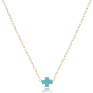 ENewton Signature Cross Small Color Necklace 16" Gold