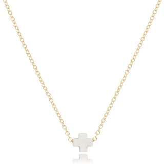 ENewton Signature Cross Small Color Necklace 16" Gold