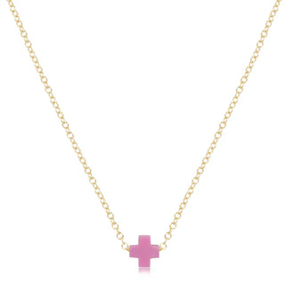 ENewton Signature Cross Small Color Necklace 16" Gold
