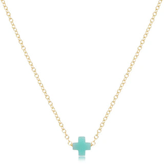 ENewton Signature Cross Small Color Necklace 16" Gold