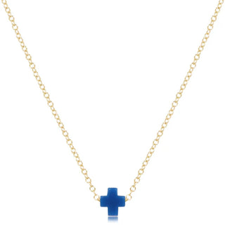 ENewton Signature Cross Small Color Necklace 16" Gold