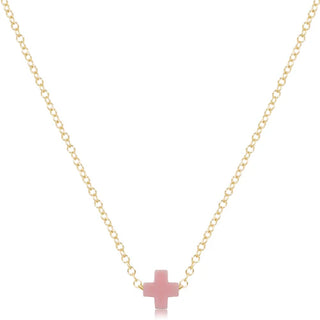 ENewton Signature Cross Small Color Necklace 16" Gold