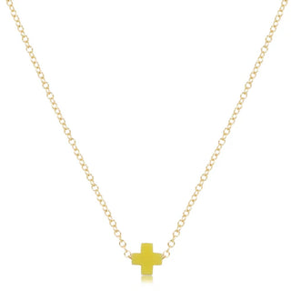 ENewton Signature Cross Small Color Necklace 16" Gold