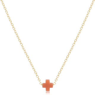 ENewton Signature Cross Small Color Necklace 16" Gold