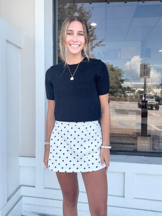Polka Dot Wrap Skort