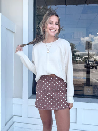 Polka Dot Wrap Skort