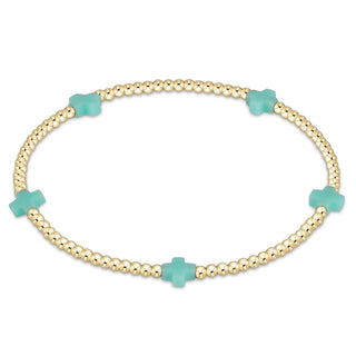 ENewton Signature Small Cross Pattern 2mm Bead Bracelet
