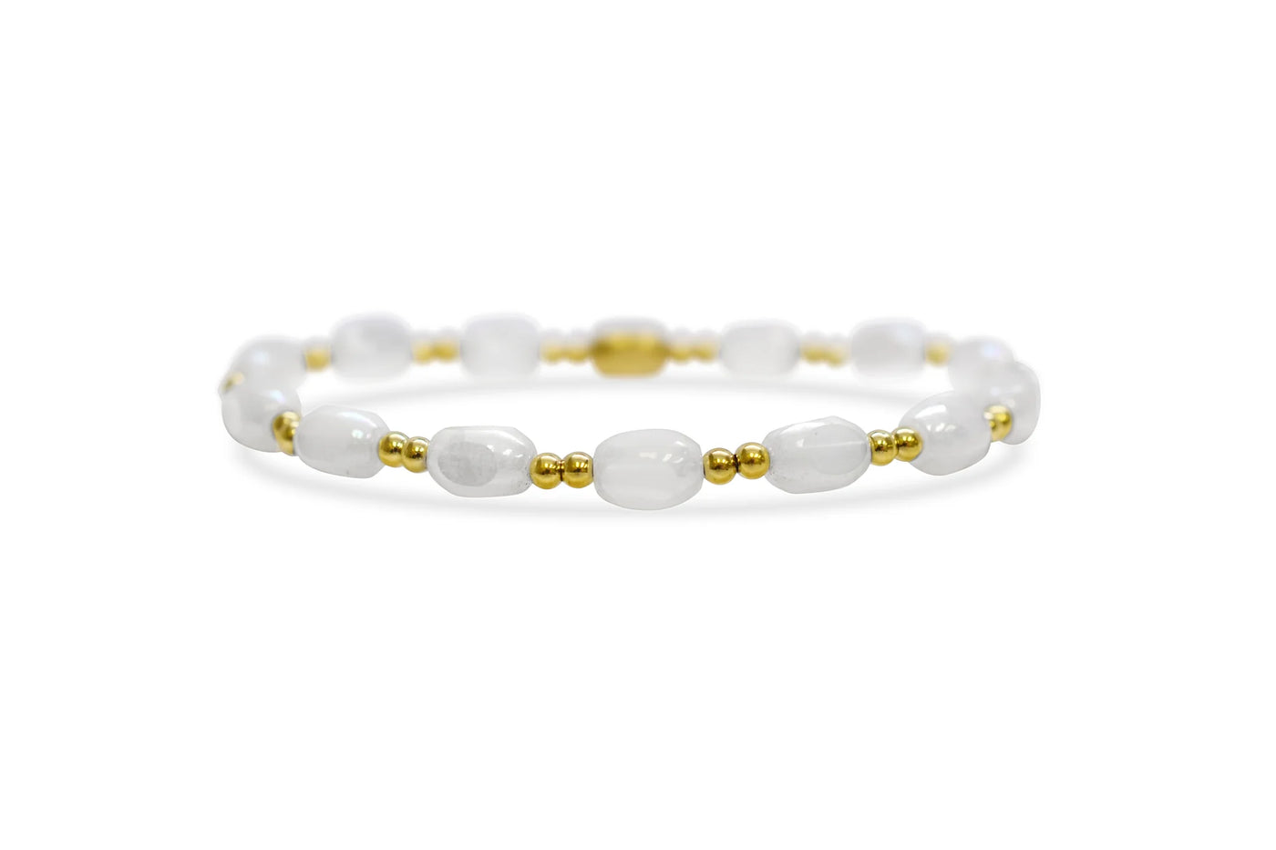 Isla “All In” – White Cap Stretch Bracelet