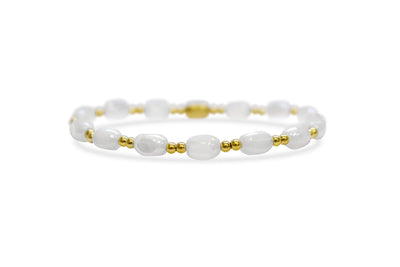 Isla “All In” – White Cap Stretch Bracelet
