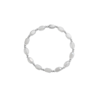 Isla “All In” – White Cap Stretch Bracelet