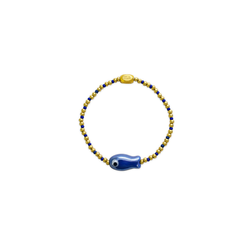 Isla “Lucky Fish” – Cobalt Stretch Bracelet