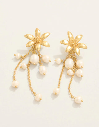 Spartina River Lily Dangle Earrings Pearl
