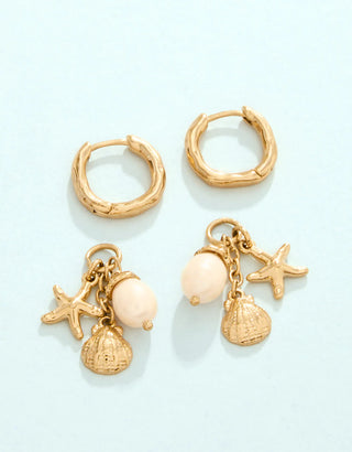 Spartina Sea Island Convertible Hoop Earrings Tarnish Resistant