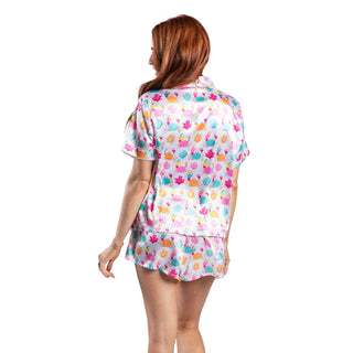 Crabby Chic Satin Pajama Short Set