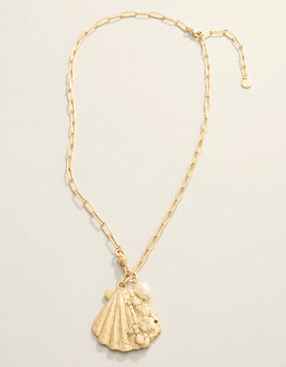 Spartina Scallop Shell Necklace 18" White Opal