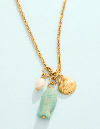 Spartina Skipjack Fish Necklace 17" Amazonite Tarnish Resistant