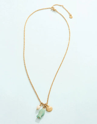 Spartina Skipjack Fish Necklace 17" Amazonite Tarnish Resistant