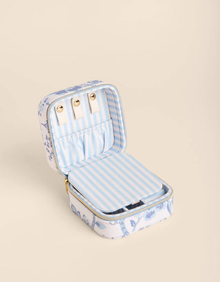 Spartina Jewelry Mirror Travel Case Garden Toile Blue