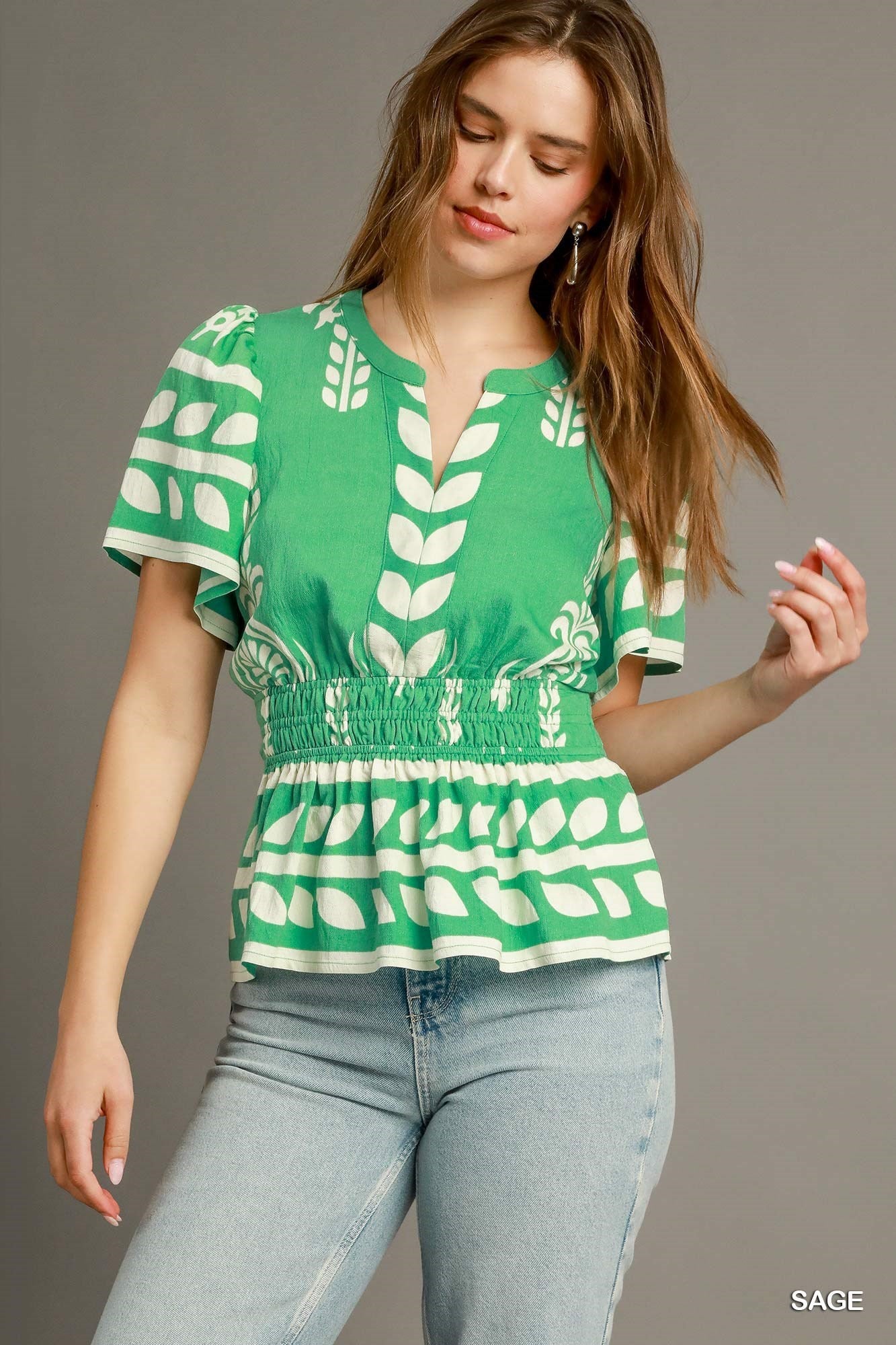 Umgee Peplum Boho Top