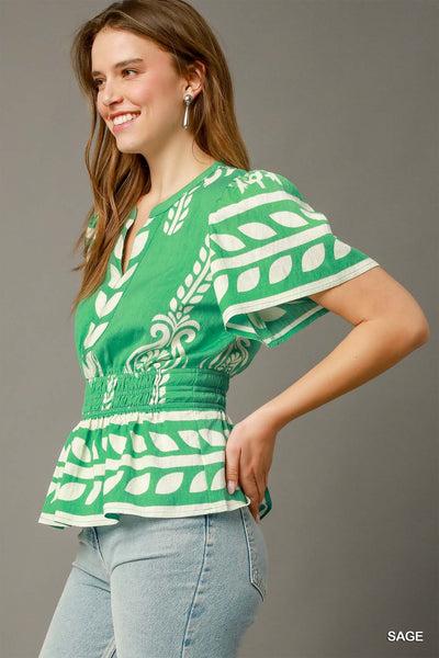 Umgee Peplum Boho Top