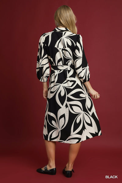 Umgee Abstract Print Shirt Dress