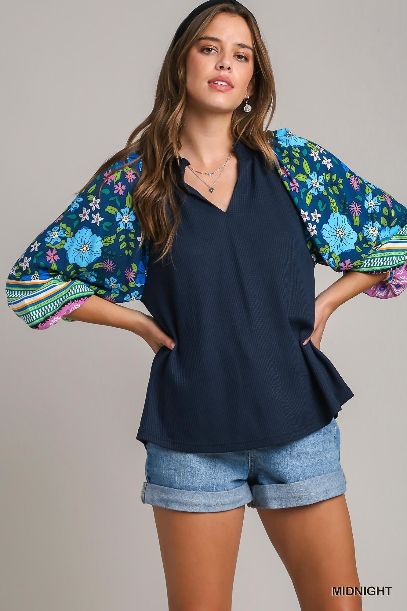 Umgee Midnight Floral Top