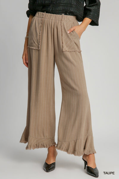 Umgee Linen Stripe Pant