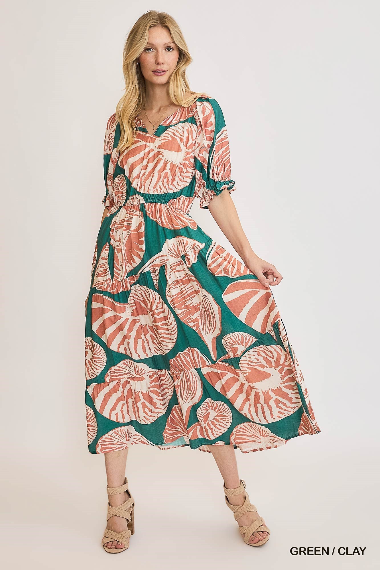 Umgee Fall Floral Midi Dress