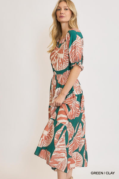 Umgee Fall Floral Midi Dress