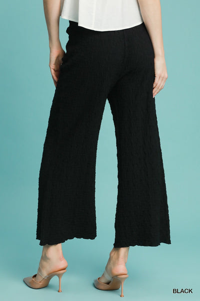 Umgee Textured Knit Wide Leg Pants