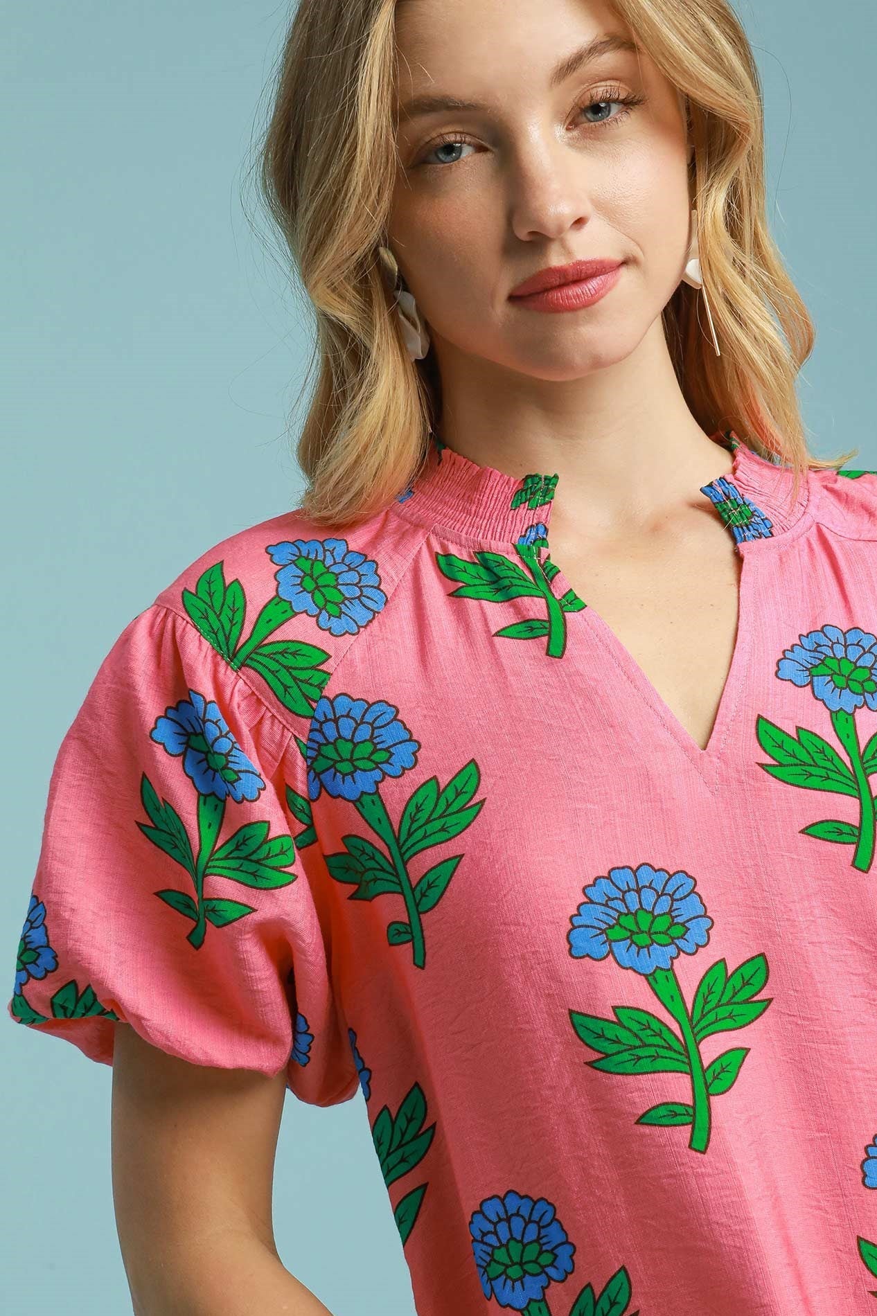Umgee Pretty in Pink Floral Top