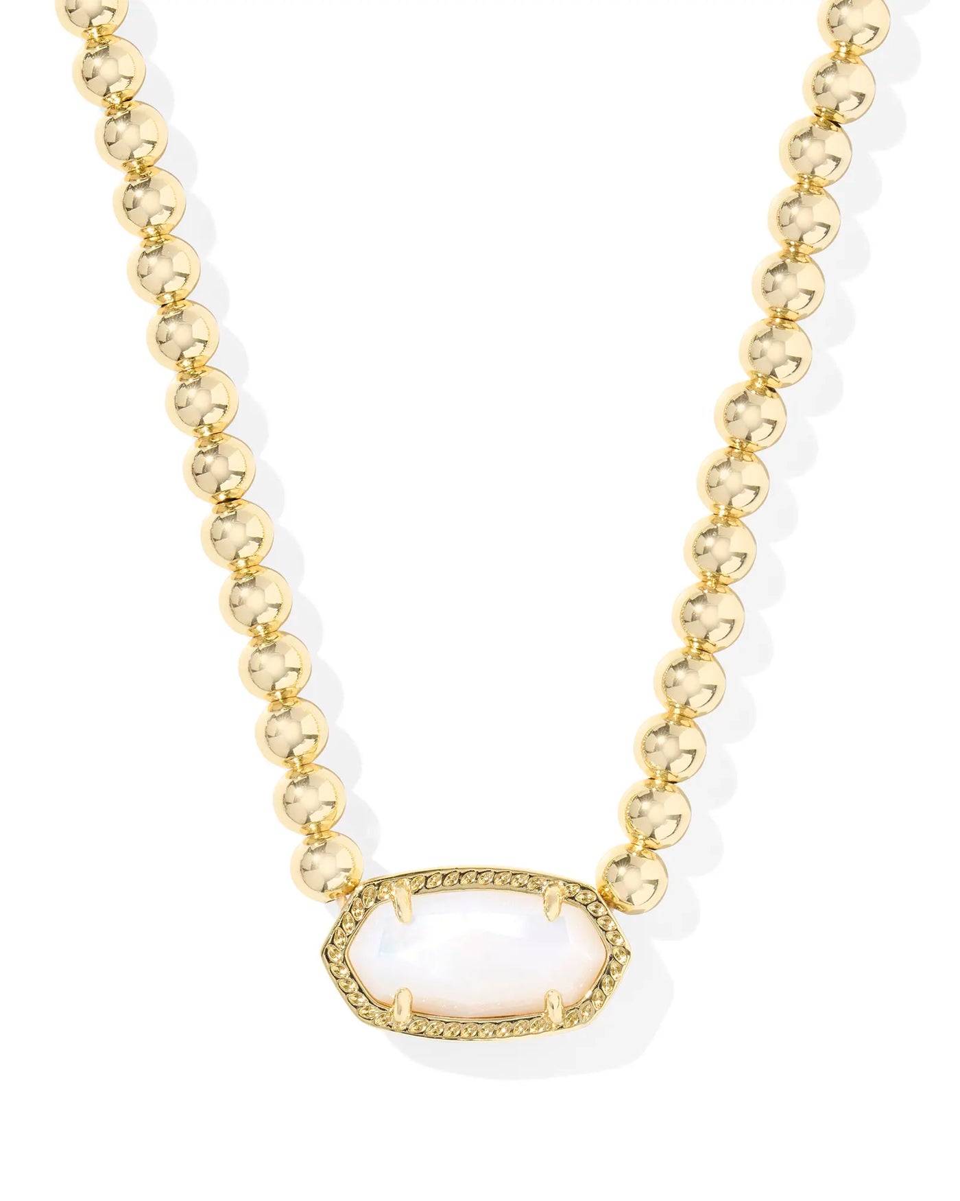 Elisa Gold Ivory MOP Beaded Necklace