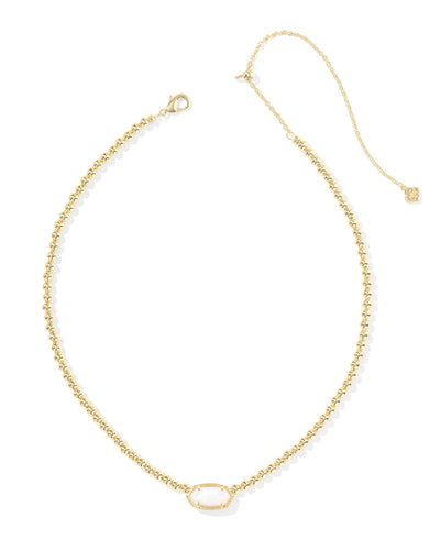 Elisa Gold Ivory MOP Beaded Necklace