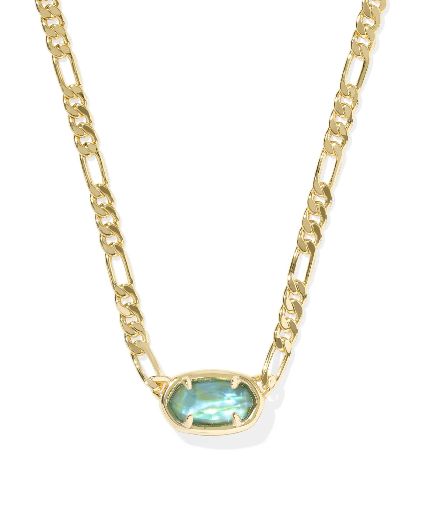 Elisa Gold Figaro Chain Short Pendant Necklace