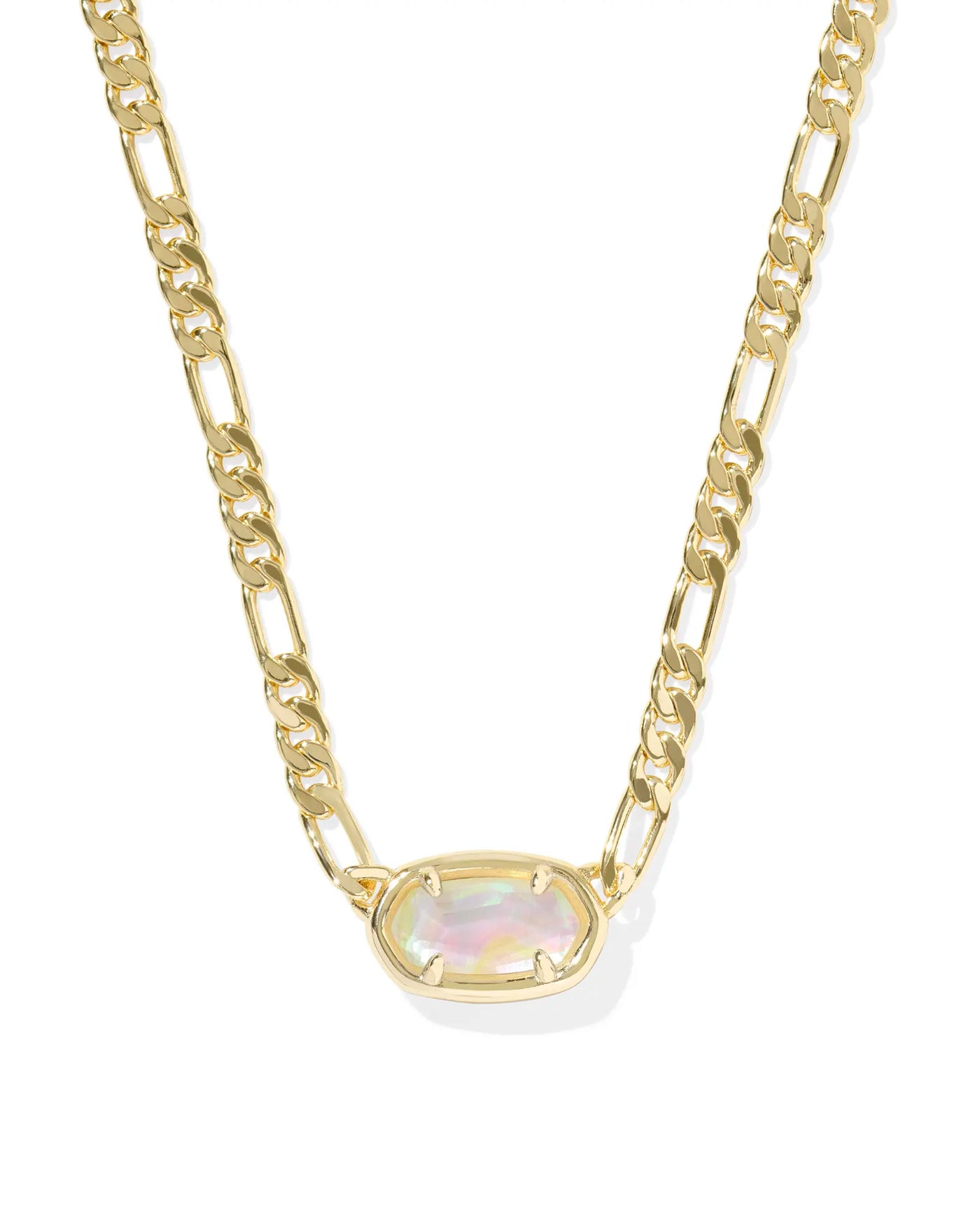 Elisa Gold Figaro Chain Short Pendant Necklace