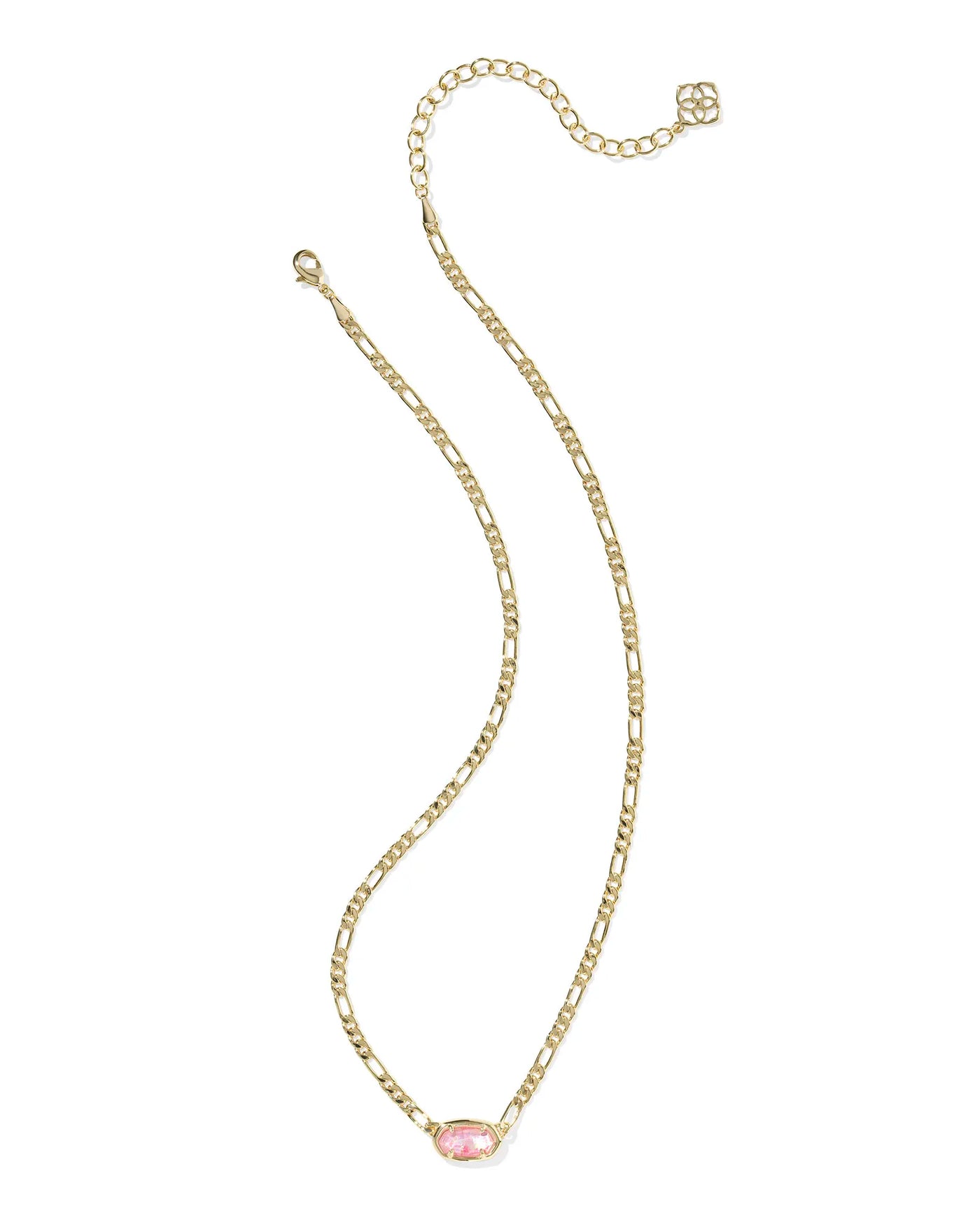Elisa Gold Figaro Chain Short Pendant Necklace