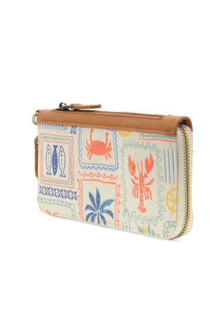 Coastal Charm Canvas Chloe Zip Around Wristlet Wallet