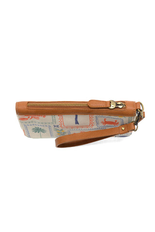 Coastal Charm Canvas Chloe Zip Around Wristlet Wallet