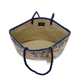 Multi Painted Lobsters Sandy Jute Tote