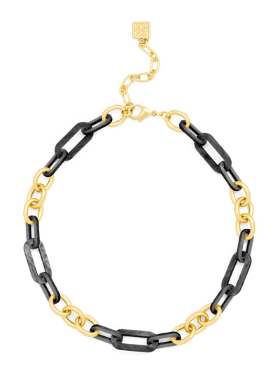 Zenzii Metal and Resin Link Collar Necklace Jewelry