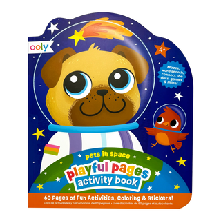 Playful Pages Activity Book - Games Coloring Stickers - Pets in Space