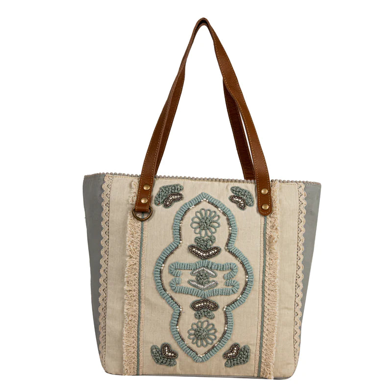 WILLOW STREAM EMBROIDERED TOTE BAG